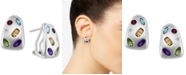 EFFY Collection EFFY&reg; Multi-Gemstone (2 ct. t.w.) & Diamond (1/20 ct. t.w.) Hoop Earrings in Sterling Silver
